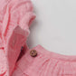 Muslin Bubble Crinkle Frock (Frill Bow) - Flamingo Pink