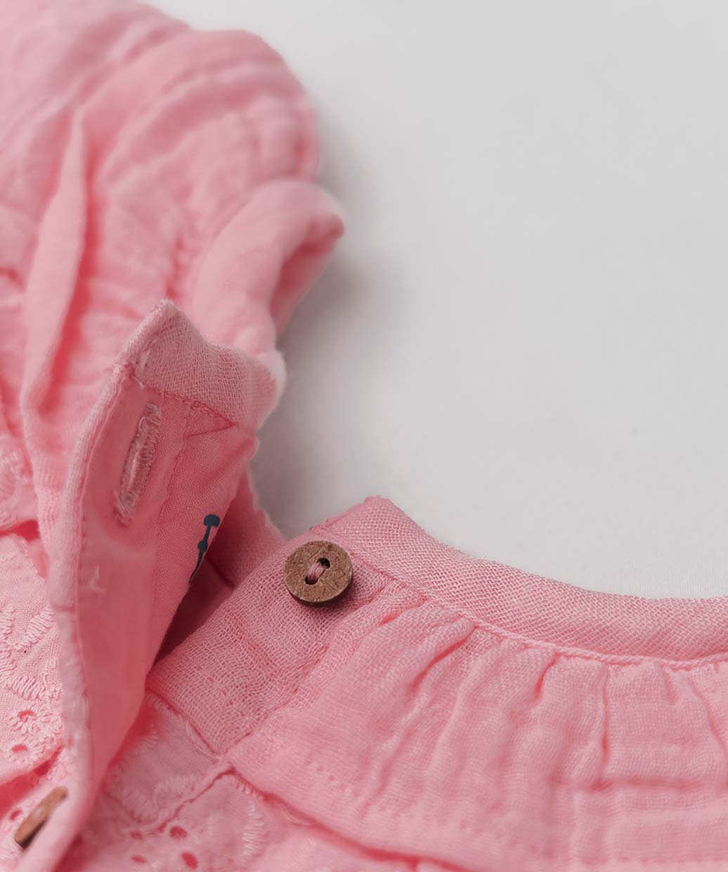 Muslin Bubble Crinkle Frock (Frill Bow) - Flamingo Pink