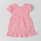 Muslin Bubble Crinkle Frock (Frill Bow) - Flamingo Pink