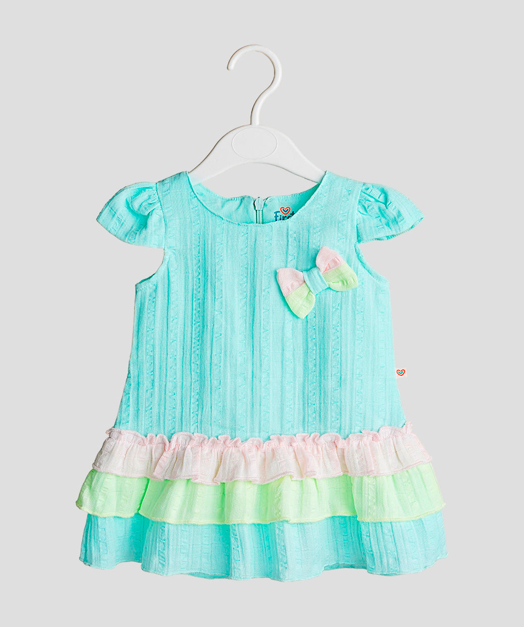 Seer Sucker Muslin Fusion Frock - Mint