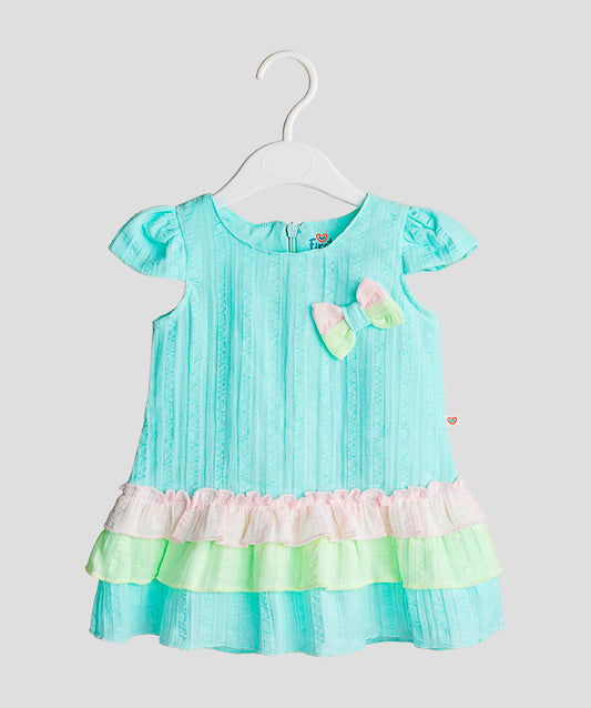 Seer Sucker Muslin Fusion Frock - Mint