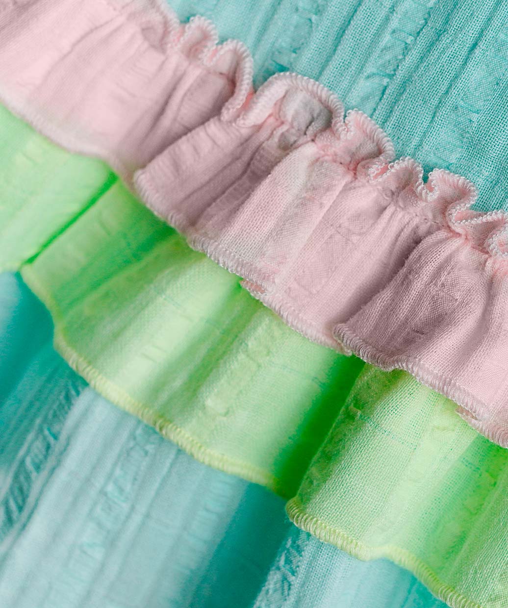 Seer Sucker Muslin Fusion Frock - Mint