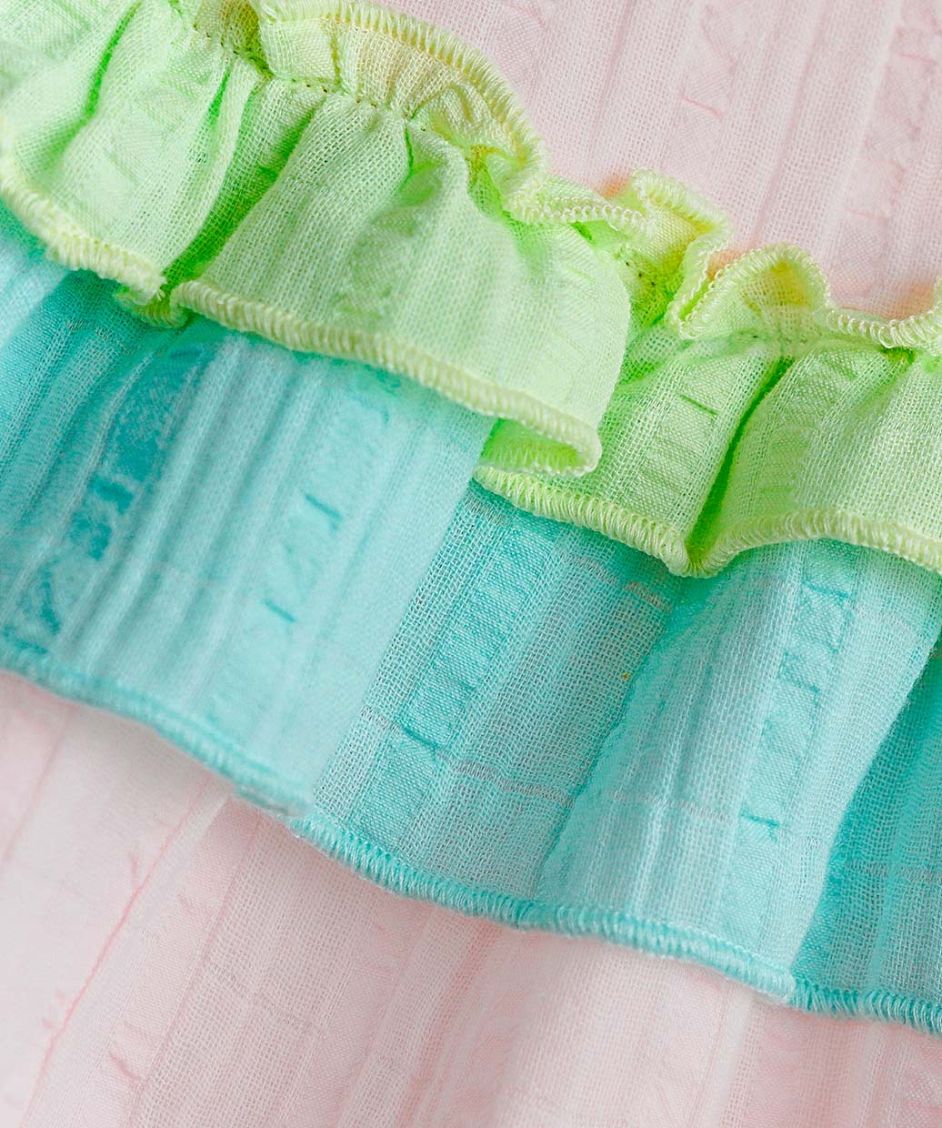Seer Sucker Muslin Fusion Frock - Lt. Pink