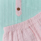 Muslin Seer Sucker Fusion Shirt-Shorts Set - Mint
