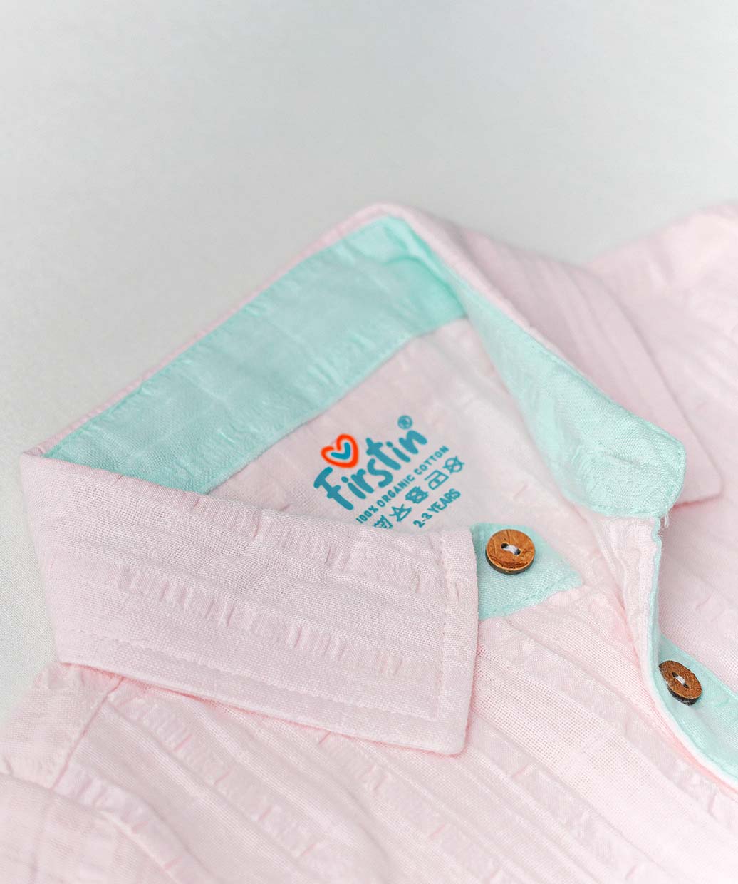 Muslin Seer Sucker Fusion Shirt-Shorts Set - Lt. Pink