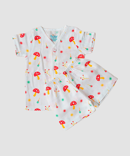 FIRSTIN Muslin Jabla-Shorts Half Sleeve - Glitter Star