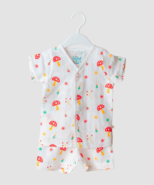 FIRSTIN Muslin Jabla-Shorts Half Sleeve - Glitter Star