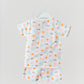 Salsa Rose Daisy Cloud White Base Muslin Jabla Shorts Set Half Sleeve