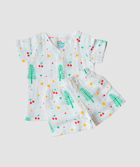 FIRSTIN Muslin Jabla-Shorts Half Sleeve - Sparkle Pine