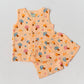 Muslin Jabla-Shorts Set Sleeveless - Apricot Sherbet Mushies