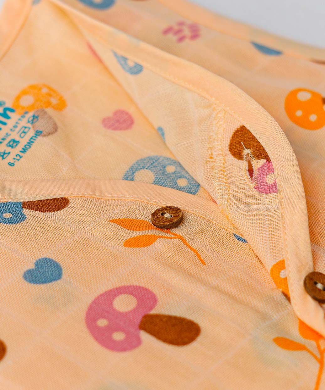 Muslin Jabla-Shorts Set Sleeveless - Apricot Sherbet Mushies