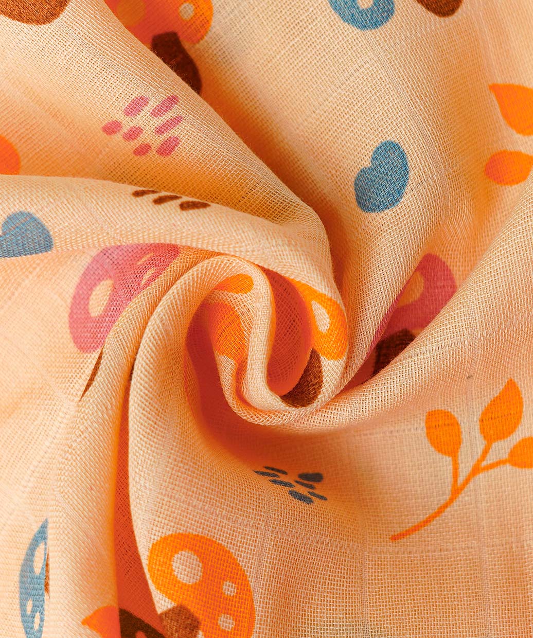 Muslin Jabla-Shorts Set Sleeveless - Apricot Sherbet Mushies