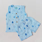 Muslin Jabla-Shorts Set Sleeveless - Blue Fir Tree