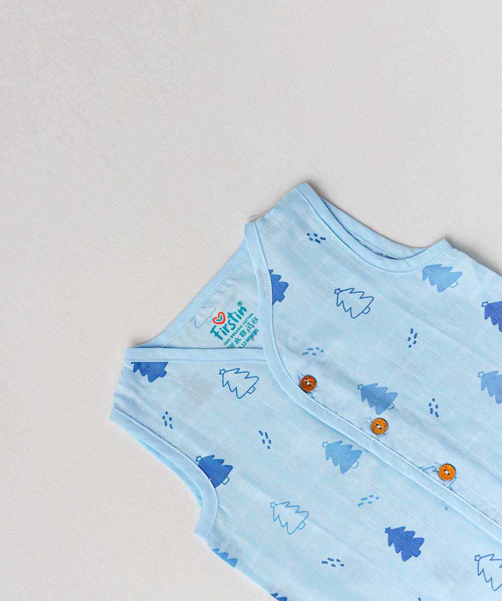 Muslin Jabla-Shorts Set Sleeveless - Blue Fir Tree