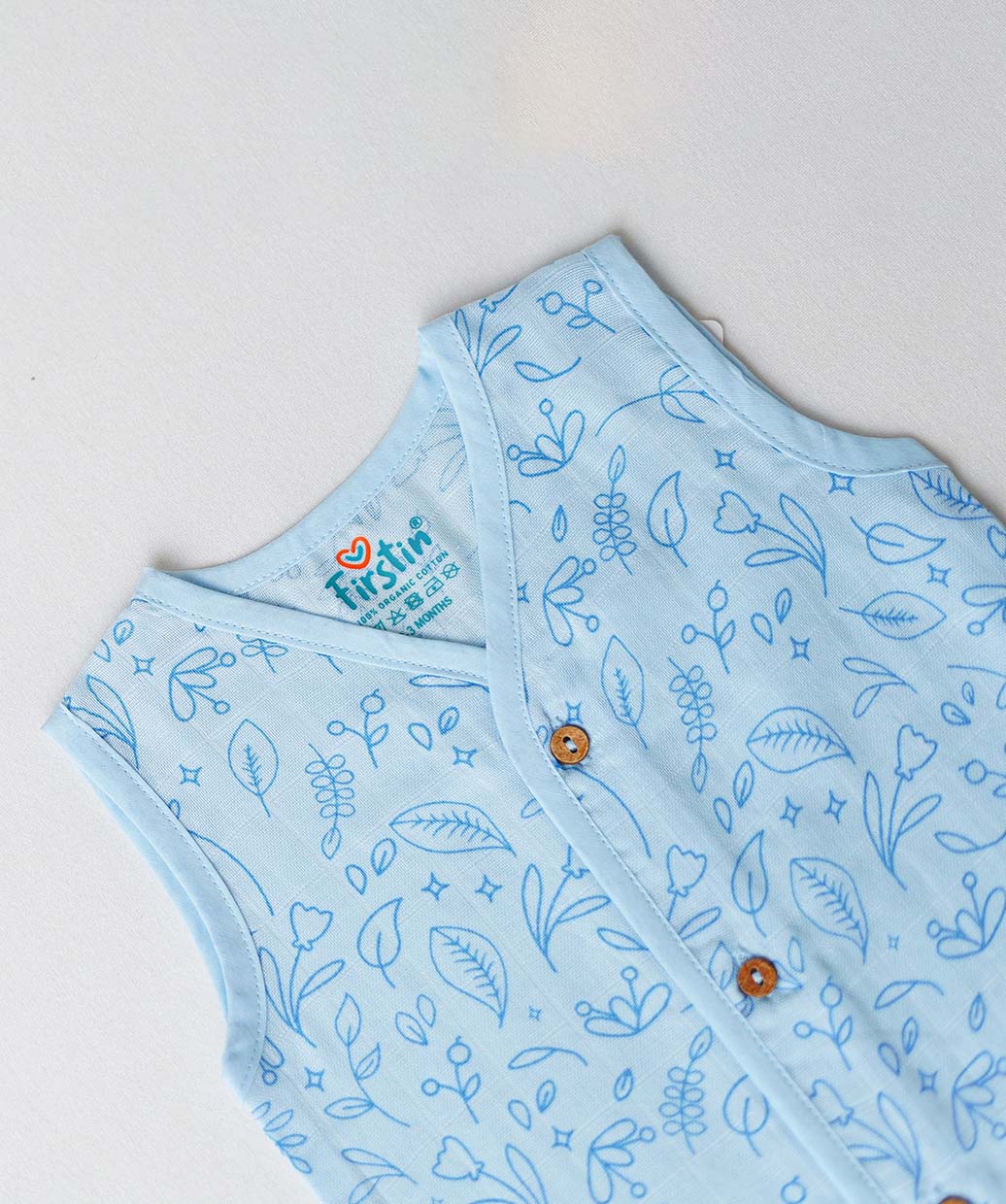 Muslin Jabla-Shorts Set Sleeveless - Blue Shrubs