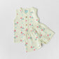 Muslin Jabla-Shorts Set Sleeveless - Lime Cream Anthurium