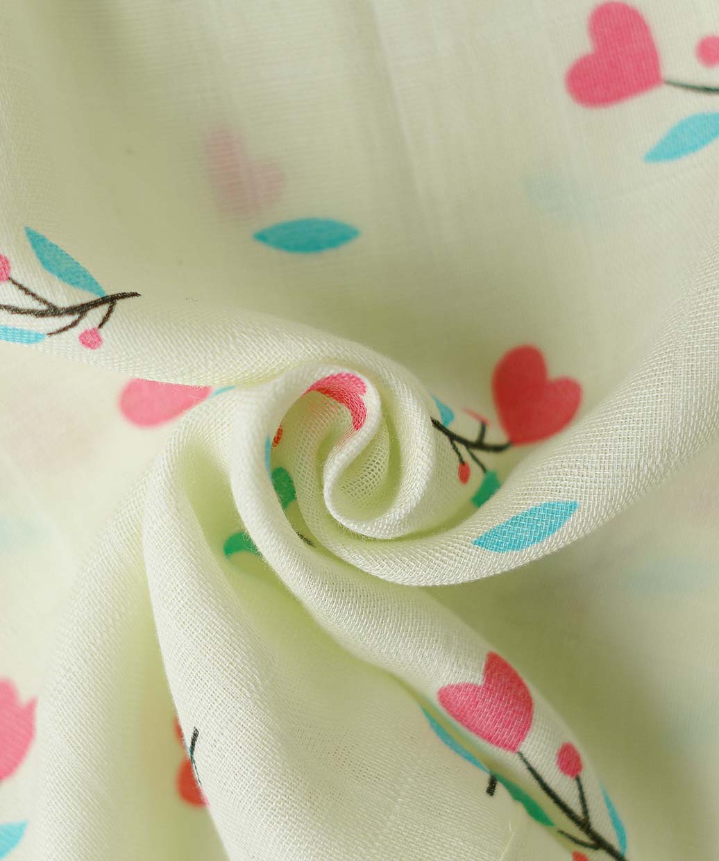 Muslin Jabla-Shorts Set Sleeveless - Lime Cream Anthurium