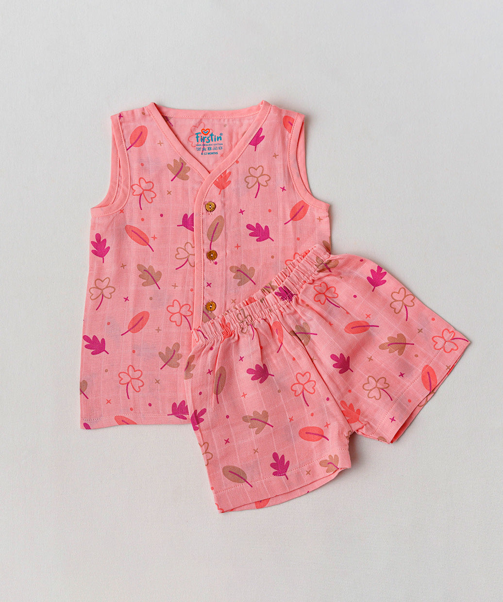 Muslin Jabla-Shorts Set Sleeveless - Melon Pink Maple