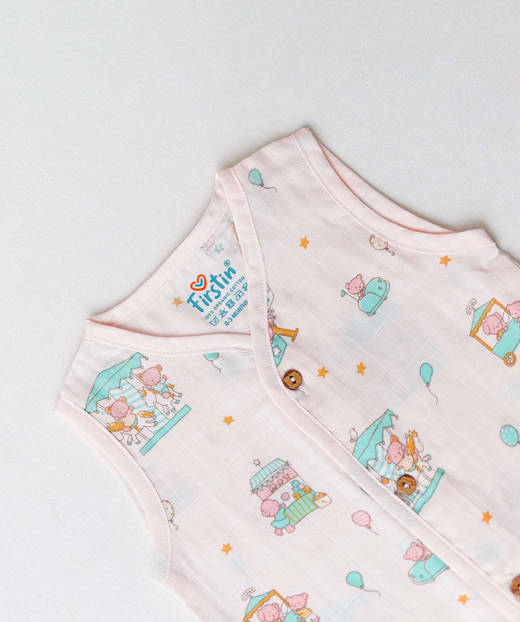 Muslin Jabla-Shorts Set Sleeveless - Salsa Rose Ferris Wheel