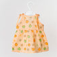 Muslin Knotted Frock - Apricot Sherbet Fujis