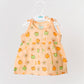 Muslin Knotted Frock - Apricot Sherbet Fujis