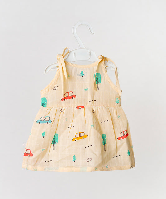 Muslin Knotted Frock - Vanilla Pine