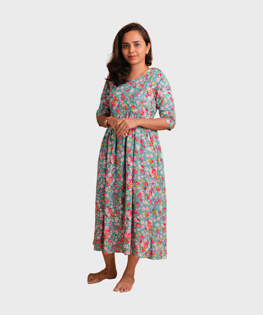Feeding Maxi Gown - Glacier