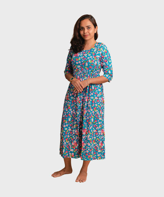 Feeding Maxi Gown - Peacock