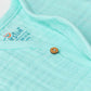 Muslin Bubble Crinkle Jabla-Shorts Set Half Sleeve - Solid Marine