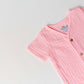 Muslin Bubble Crinkle Jabla-Shorts Set Half Sleeve - Flamingo Pink