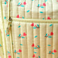 Muslin Lime Cream Anthurium Printed-Diaper Bag 40X28X14CM