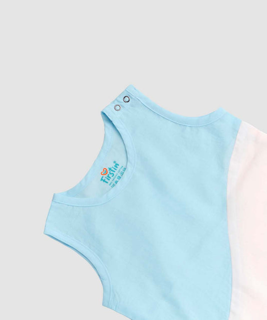 Organic Cotton Duo Jabla-Shorts Set Sleeveless - Blue