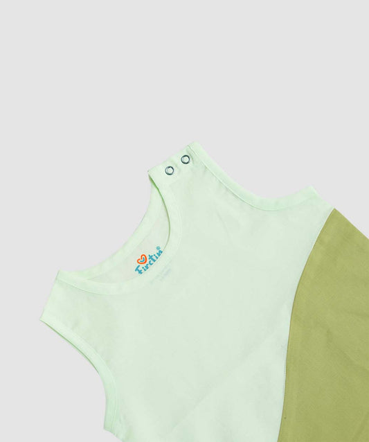 Organic Cotton Duo Jabla-Shorts Set Sleeveless - Fluo Green