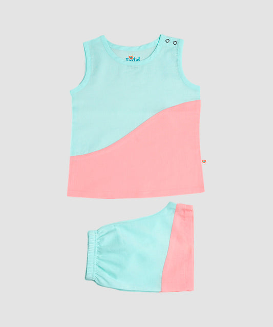 Organic Cotton Duo Jabla-Shorts Set Sleeveless - Mint