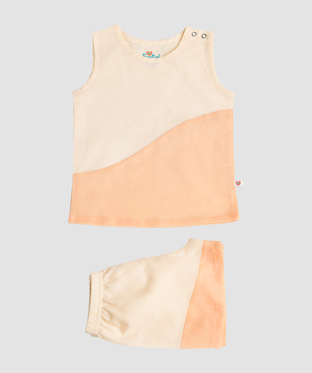 Organic Cotton Duo Jabla-Shorts Set Sleeveless - Vanilla