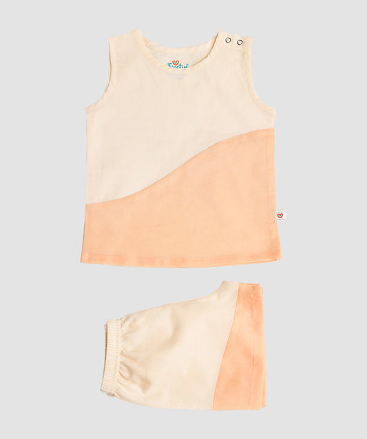 Organic Cotton Duo Jabla-Shorts Set Sleeveless - Vanilla