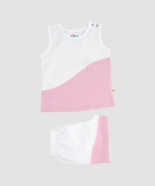 Organic Cotton Duo Jabla-Shorts Set Sleeveless - White