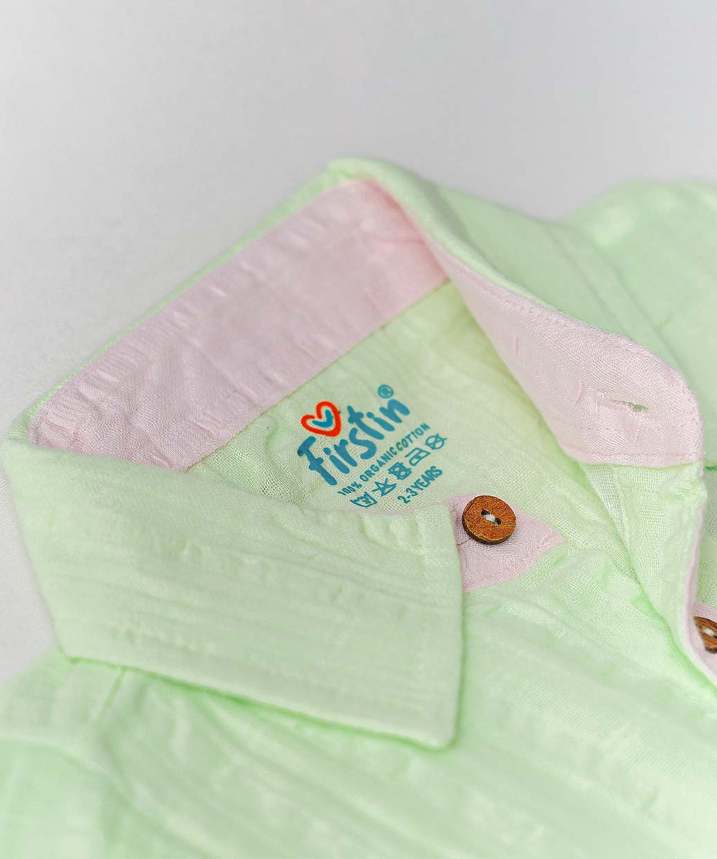 Muslin Seer Sucker Fusion Shirt-Shorts Set - Fluo Green