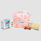 Muslin Pouch - Zip Type - Salsa Rose Daisy Cloud