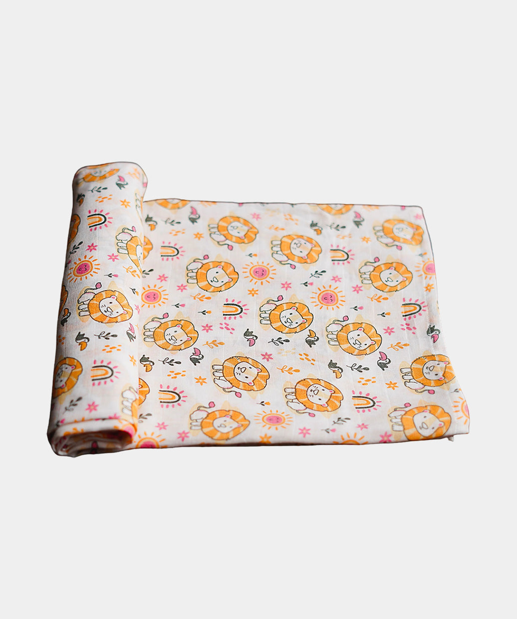 Muslin Swaddle Rainbow Roar 120X120Cm