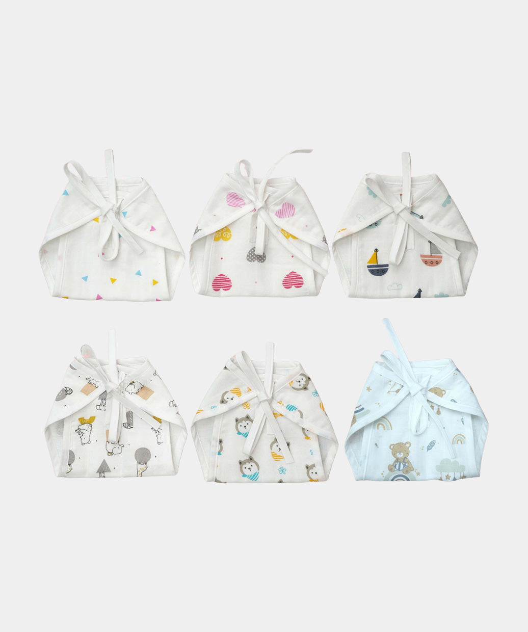 Muslin Nappy 6 Pcs Pack Combo A