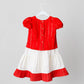 Ridhi Top With Skirt (Puff Sleeve) - Carmine
