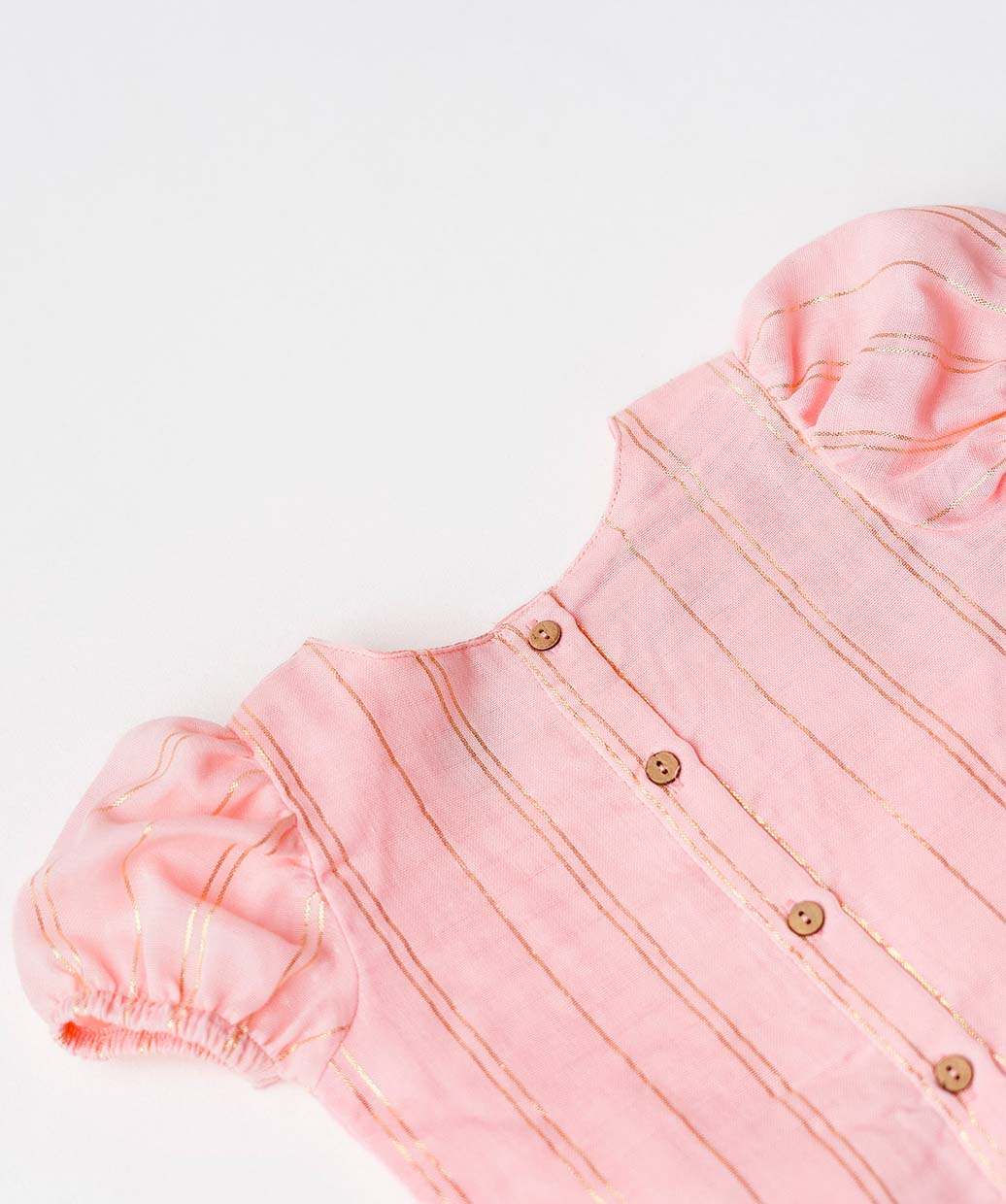 Ridhi Top With Skirt (Puff Sleeve) - Flamingo Pink