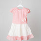 Ridhi Top With Skirt (Puff Sleeve) - Flamingo Pink