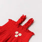 Muslin Bubble Crinkle Smocking Frock - Carmine