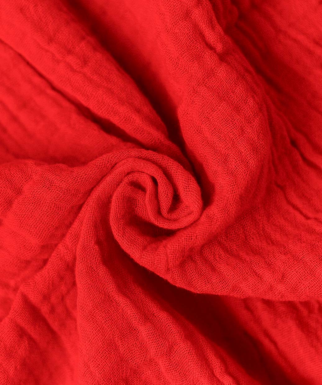 Muslin Bubble Crinkle Smocking Frock - Carmine