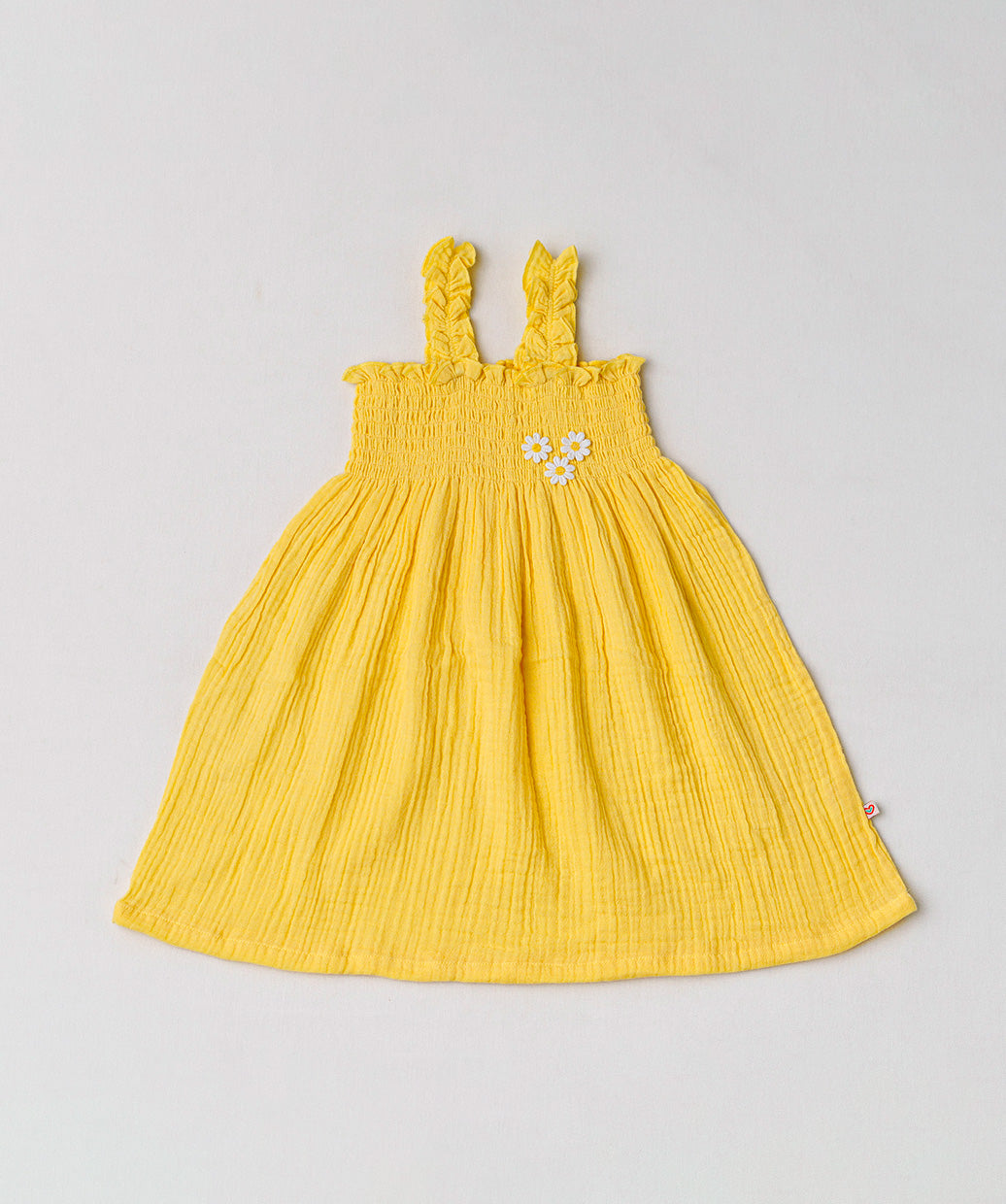 Muslin Bubble Crinkle Smocking Frock - Crayola
