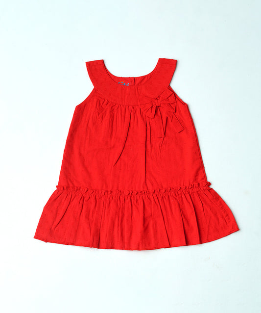 Swiss Dobby Frock (Tunic) - Carmine
