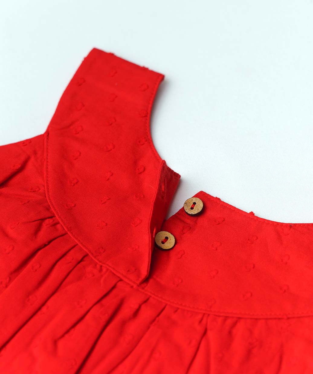 Swiss Dobby Frock (Tunic) - Carmine