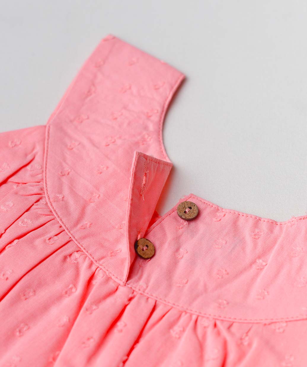Swiss Dobby Frock (Tunic) - Melon Pink